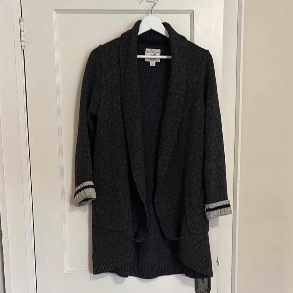 Roots Cabin Gray Cardigan with Shawl Collar